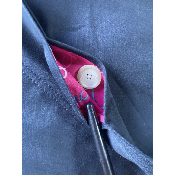 COACH 1941 Women's Medium Black Hidden Button Cotton Coat Jacket Slit Pockets - Picture 9 of 10